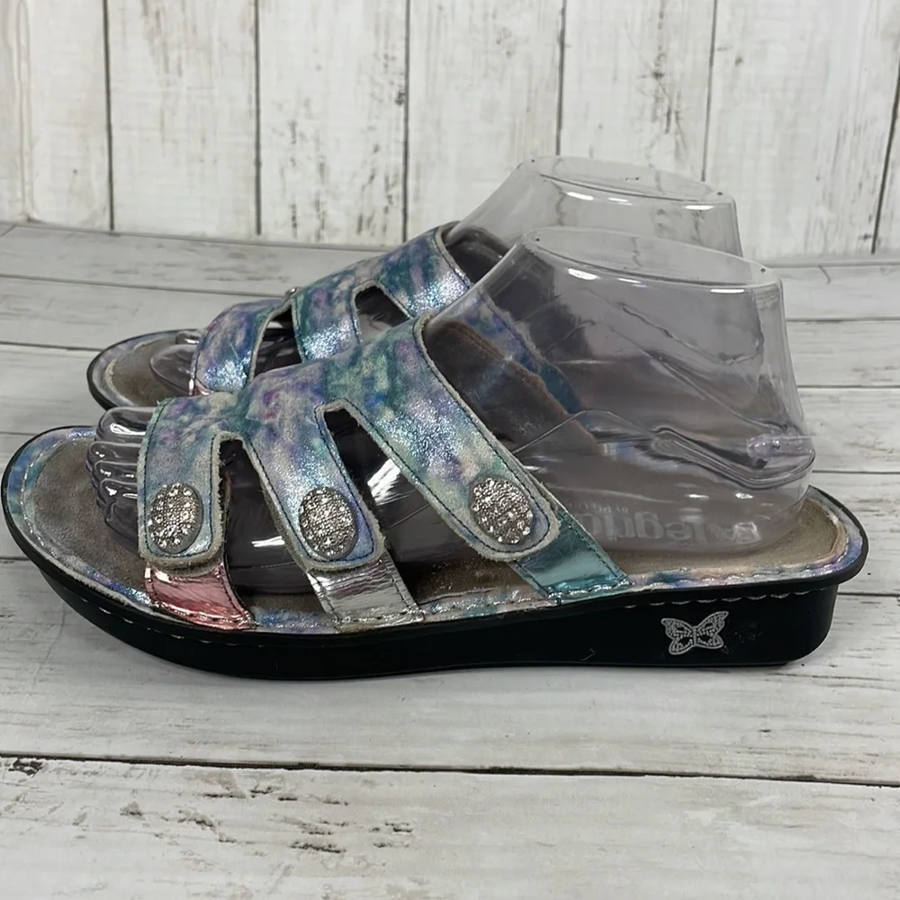 Alegria Venice Impressionista Pastel Watercolor Look Sandals Size 8-8.5